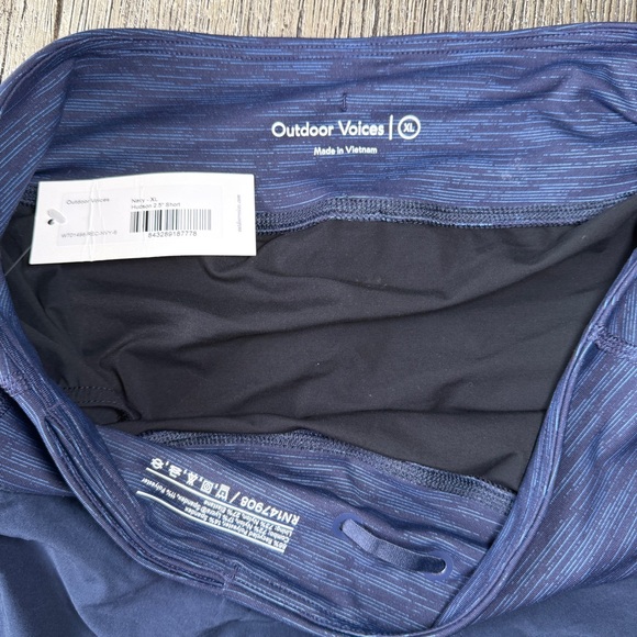 Outdoor Voices Hudson Lined Running Shorts Women XLarge  2.5” Inseam Navy Blue - Picture 6 of 10